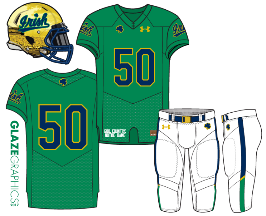 Notre Dame Football Uniform Concepts: The Irish Spirit
