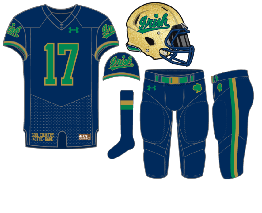 Notre Dame Football Uniform Concept: Irish Midnight