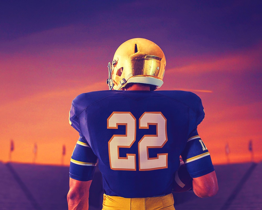 Ranking Notre Dame Football's Home Blue Uniforms: An Intro - 18 Stripes